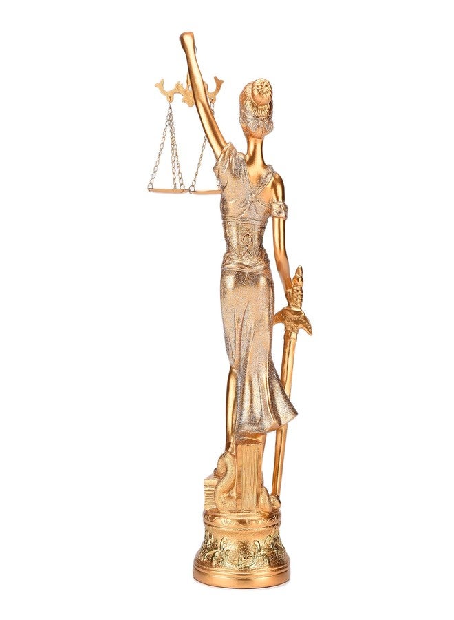 BRABUD Resin Lady Justice Statue Greek Roman Goddess of Justice 14.3''(H) Law Statue Office Bookshelf Study Decor -Blindfold, Beam Balance, and Sword TQGJBS410 - Image 5